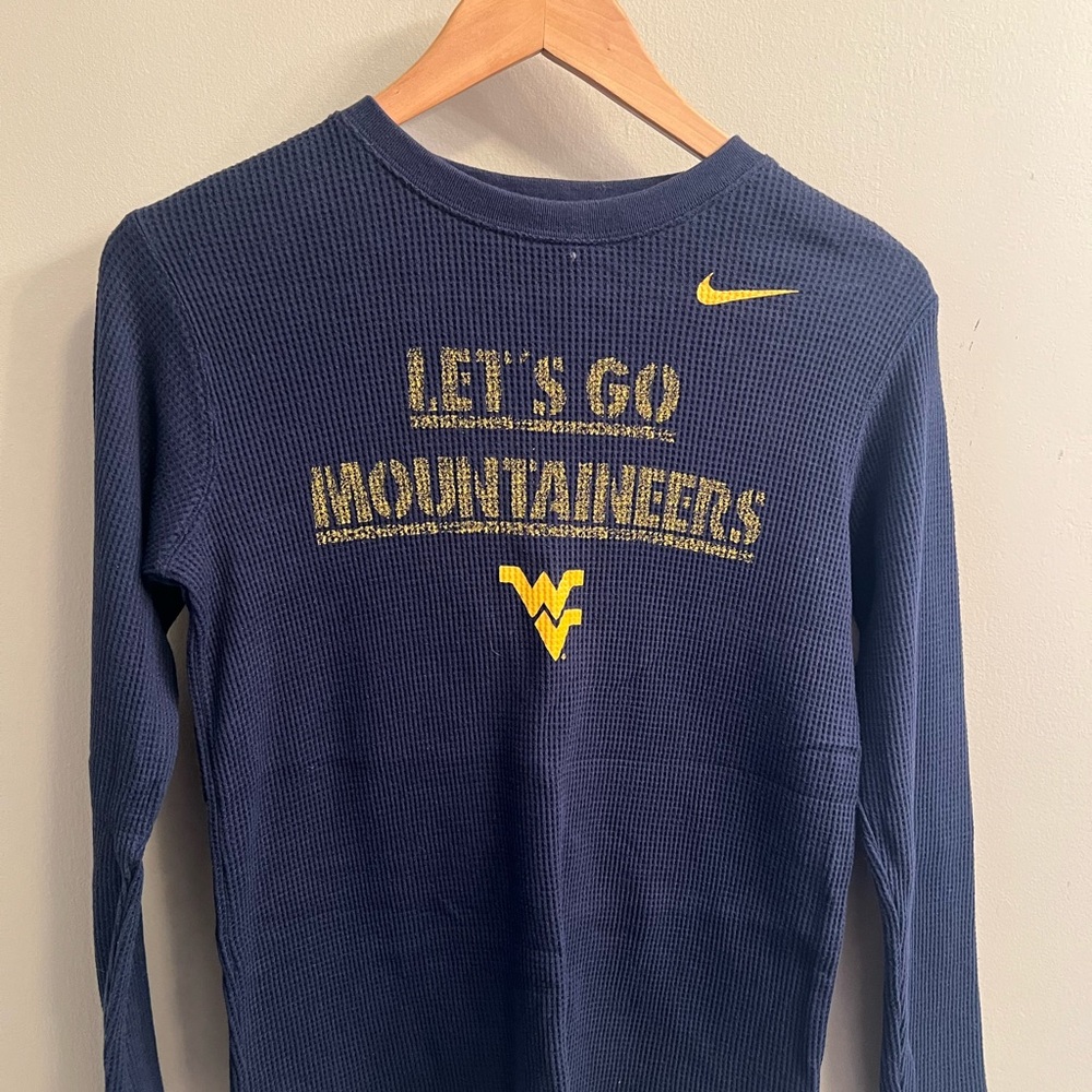 Nike Blue and Yellow Long Sleeve Tee